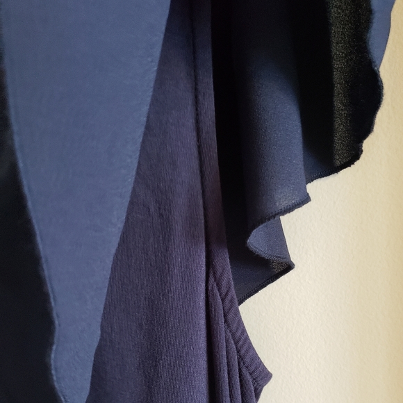 Garcia Jeans One Sleeve Tank Boho Blouse Sheer Frilly Layer Woman Size Large - Picture 4 of 10